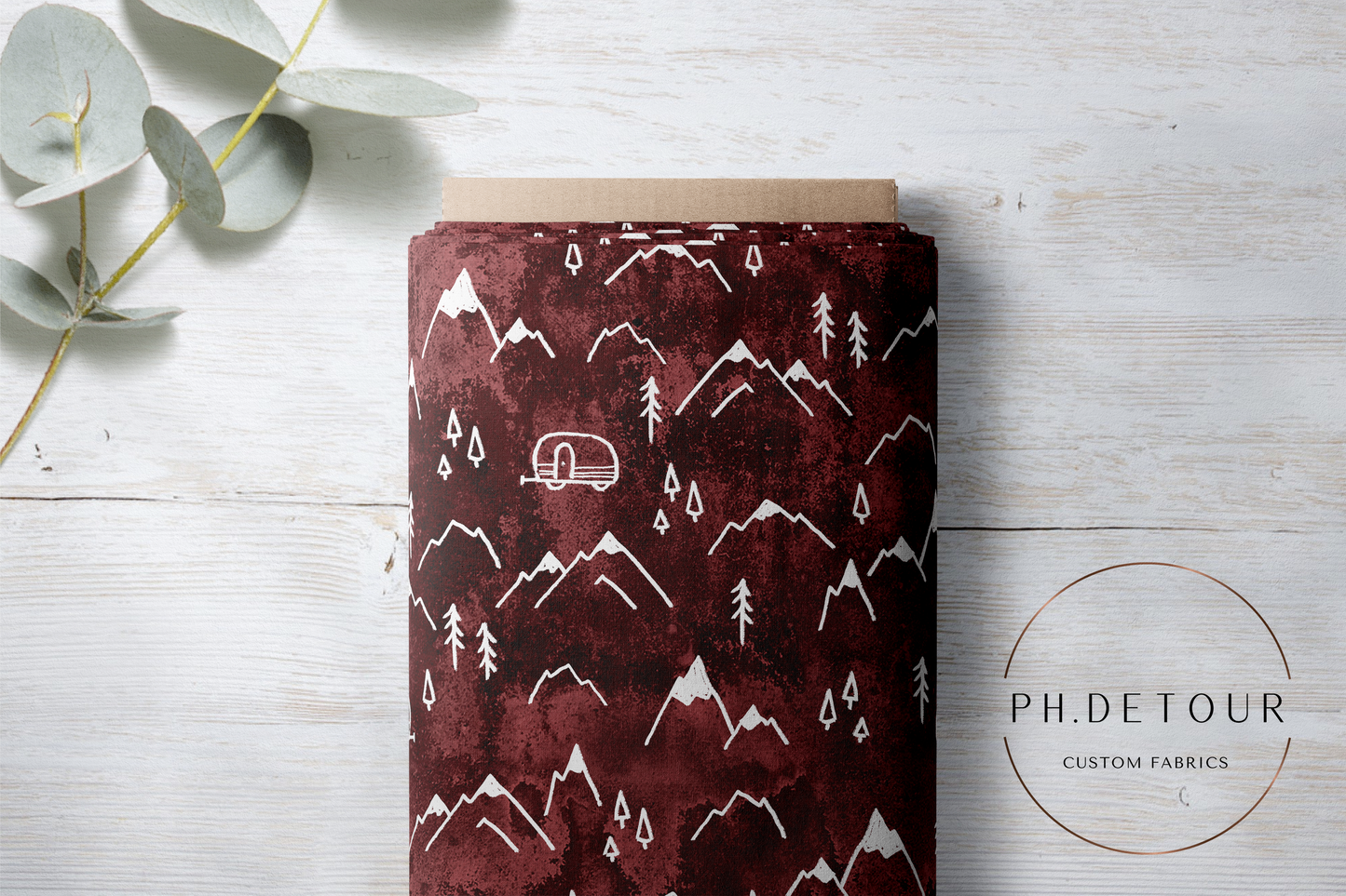 PREORDER - Mountains on Grunge Burgundy - 1356 - Choose Your Base