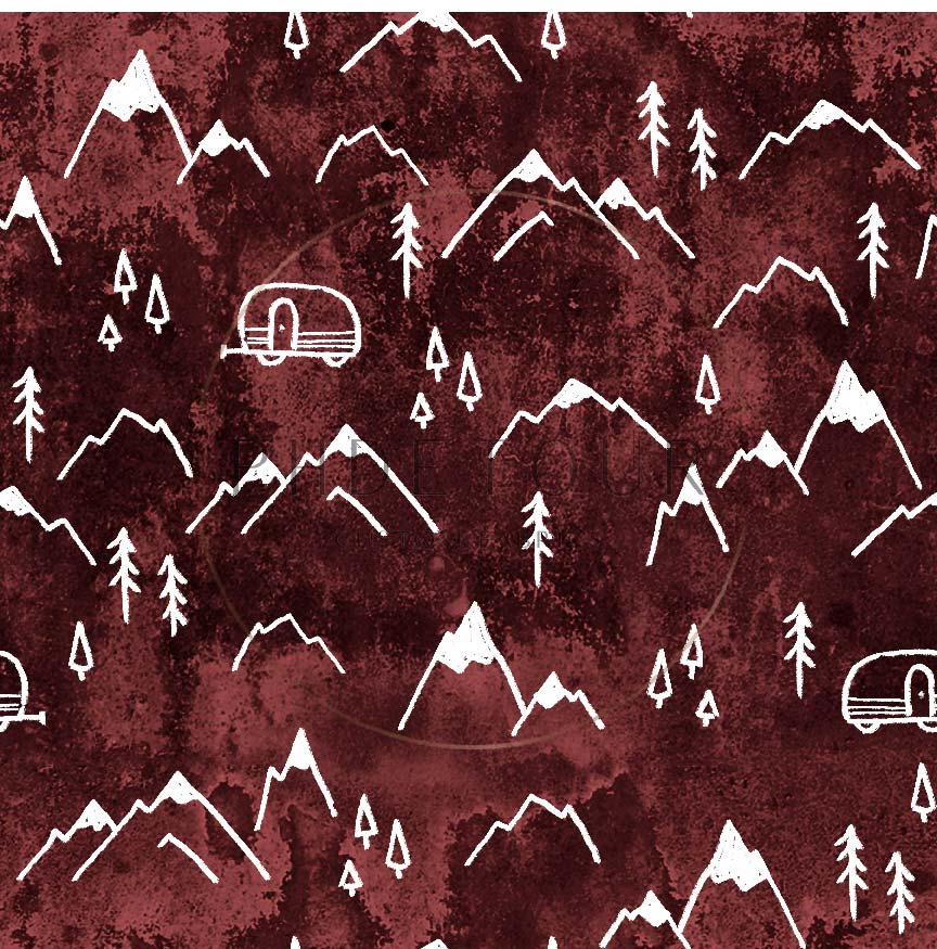PREORDER - Mountains on Grunge Burgundy - 1356 - Choose Your Base