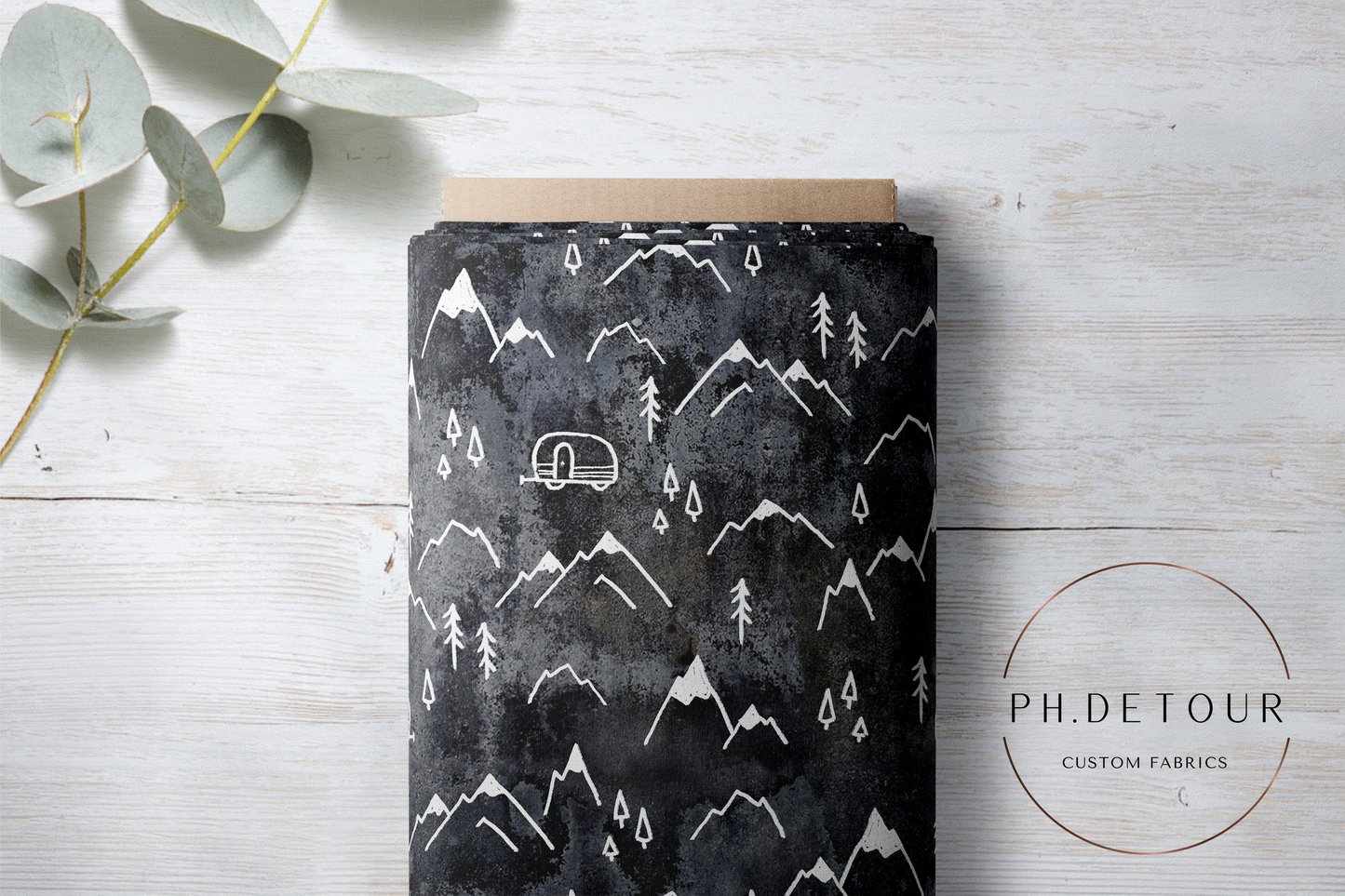 PREORDER - Mountains on Grunge Charcoal - 1357 - Choose Your Base