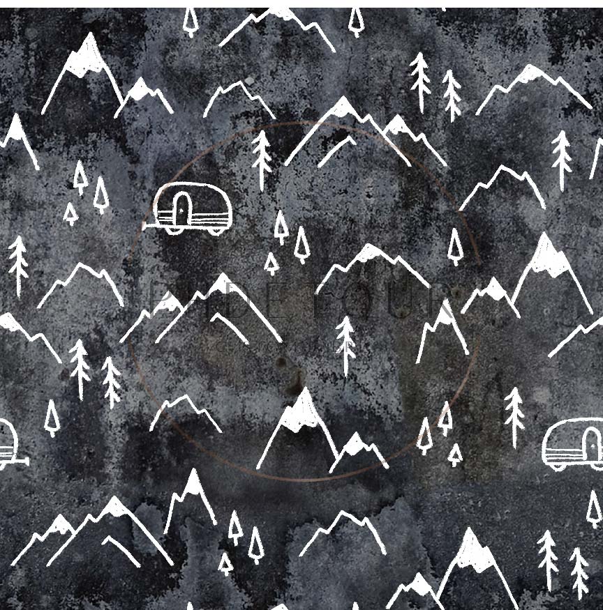 PREORDER - Mountains on Grunge Charcoal - 1357 - Choose Your Base