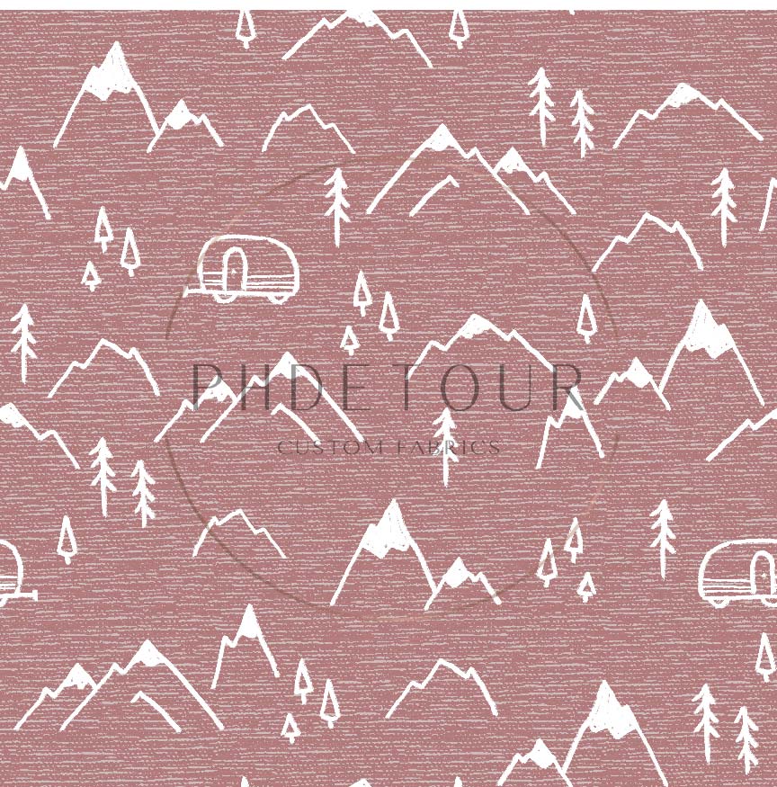 PREORDER - Mountains on Handwoven Texture Antique Rose - 1360 - Choose Your Base