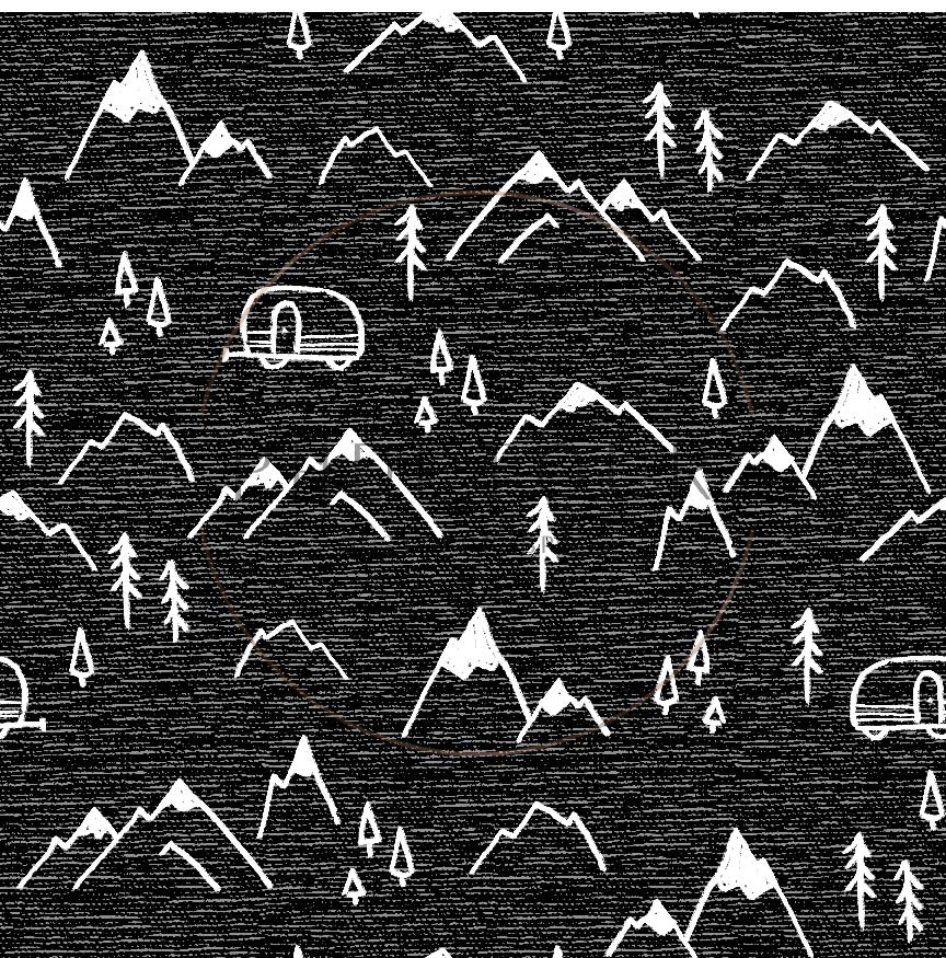 PREORDER - Mountains on Handwoven Texture Black - 1362 - Choose Your Base