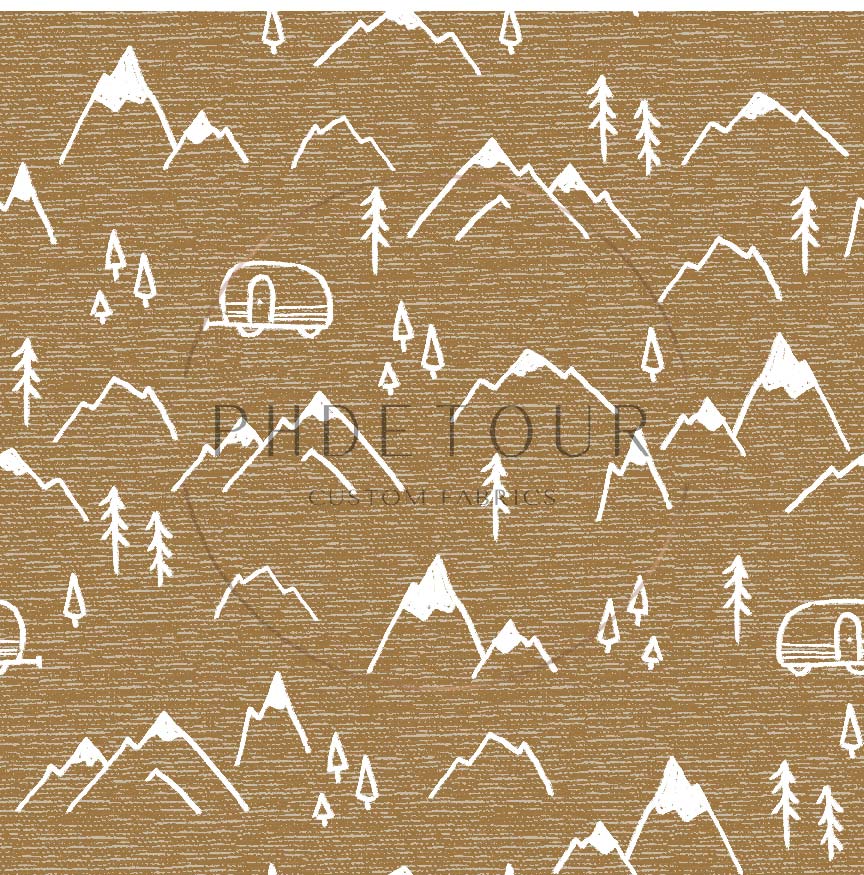 PREORDER - Mountains on Handwoven Texture Caramel - 1367 - Choose Your Base