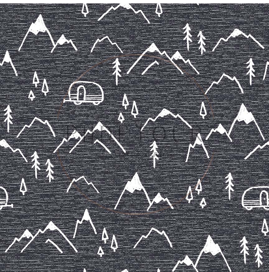 PREORDER - Mountains on Handwoven Texture Slate - 1386 - Choose Your Base