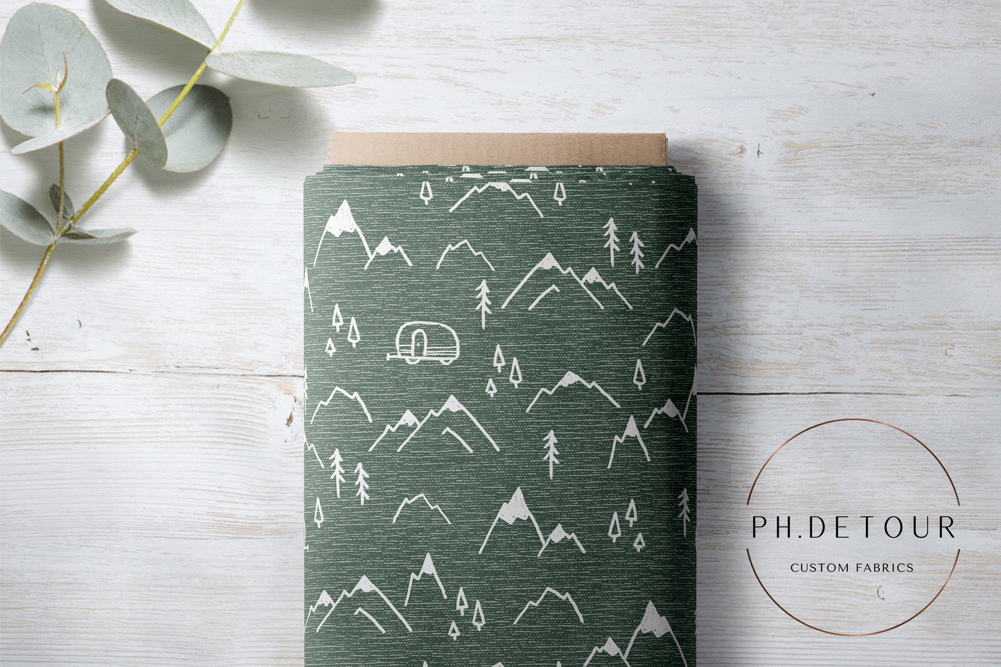 PREORDER - Mountains on Handwoven Texture Spruce - 1388 - Choose Your Base