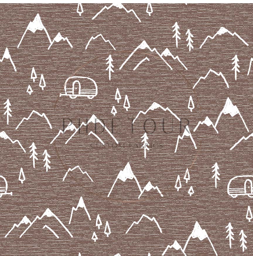 PREORDER - Mountains on Handwoven Texture Taupe - 1390 - Choose Your Base