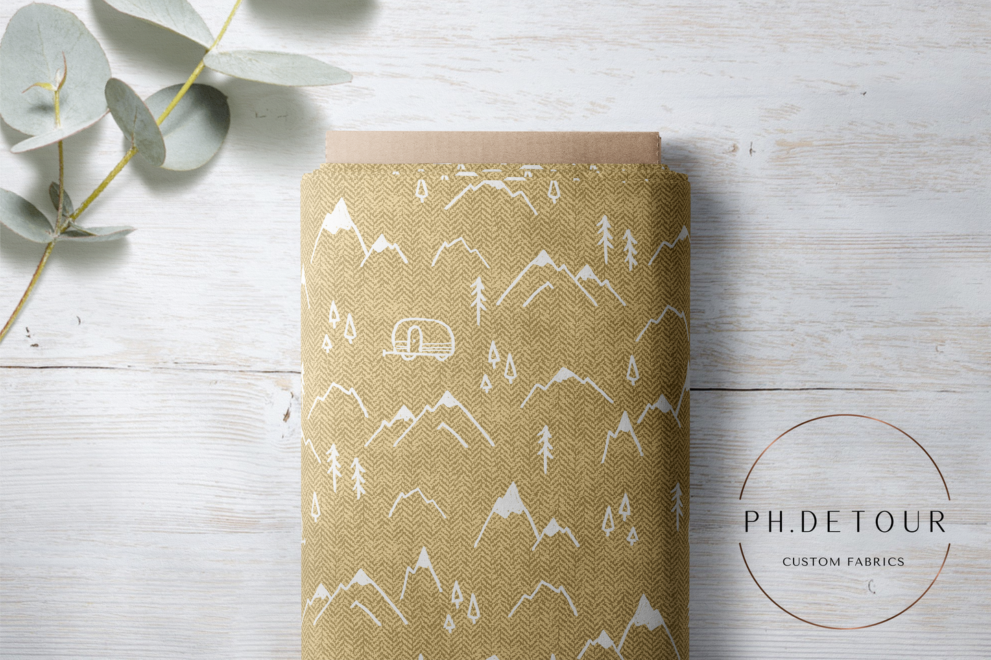 PREORDER - Mountains on Herringbone Texture Butter - 1397 - Choose Your Base