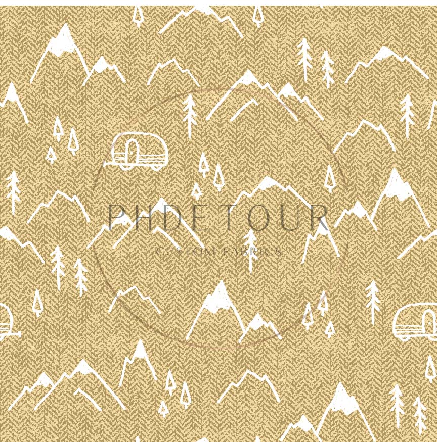 PREORDER - Mountains on Herringbone Texture Butter - 1397 - Choose Your Base