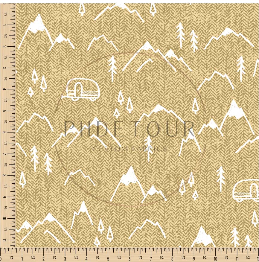 PREORDER - Mountains on Herringbone Texture Butter - 1397 - Choose Your Base