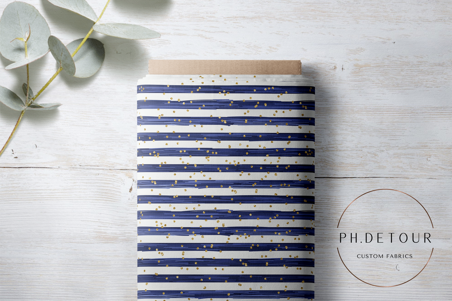 PREORDER - Navy Confetti Stripes - 1504 - Choose Your Base