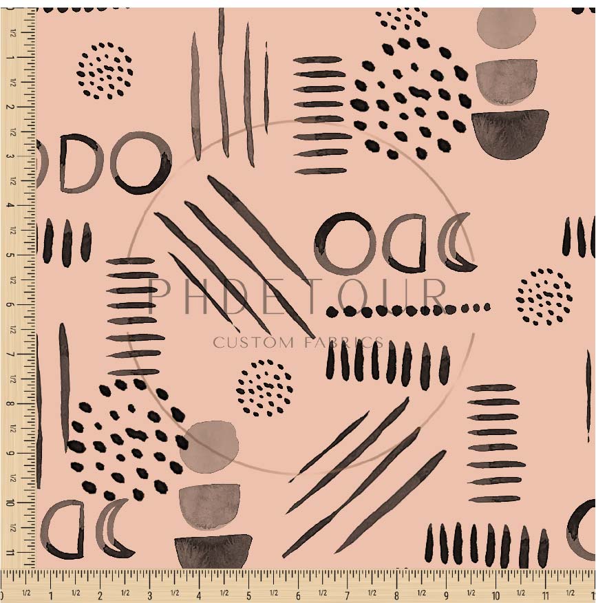 PREORDER - Neutral Abstract Black on Blossom - 1516 - Choose Your Base
