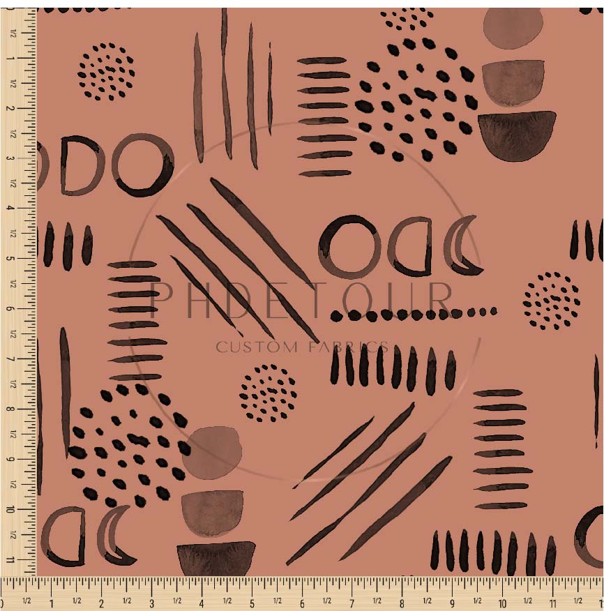 PREORDER - Neutral Abstract Black on Blush - 1517 - Choose Your Base