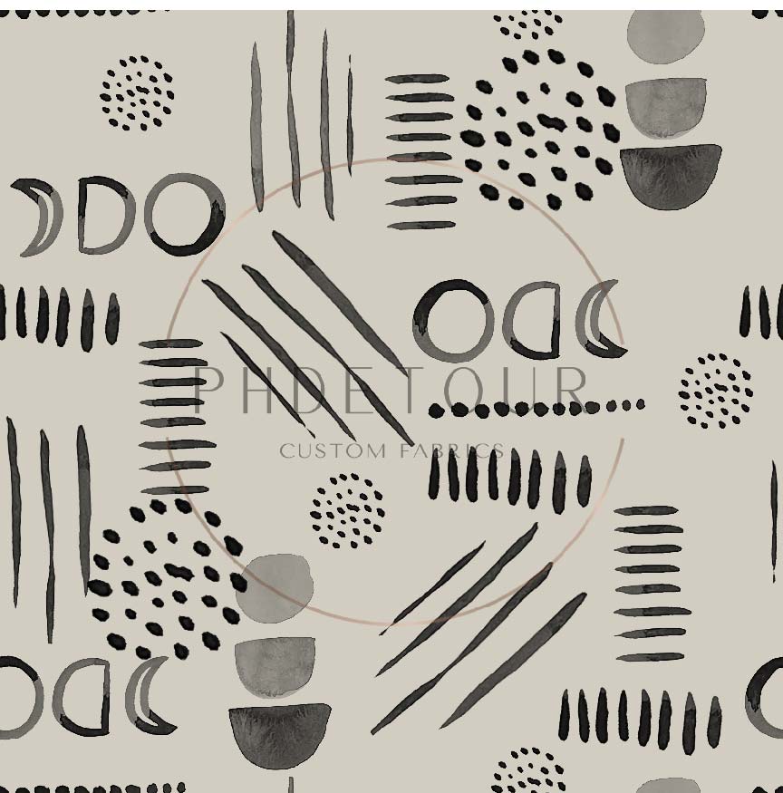 PREORDER - Neutral Abstract Black on Bone - 1518 - Choose Your Base