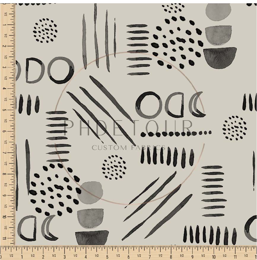 PREORDER - Neutral Abstract Black on Bone - 1518 - Choose Your Base