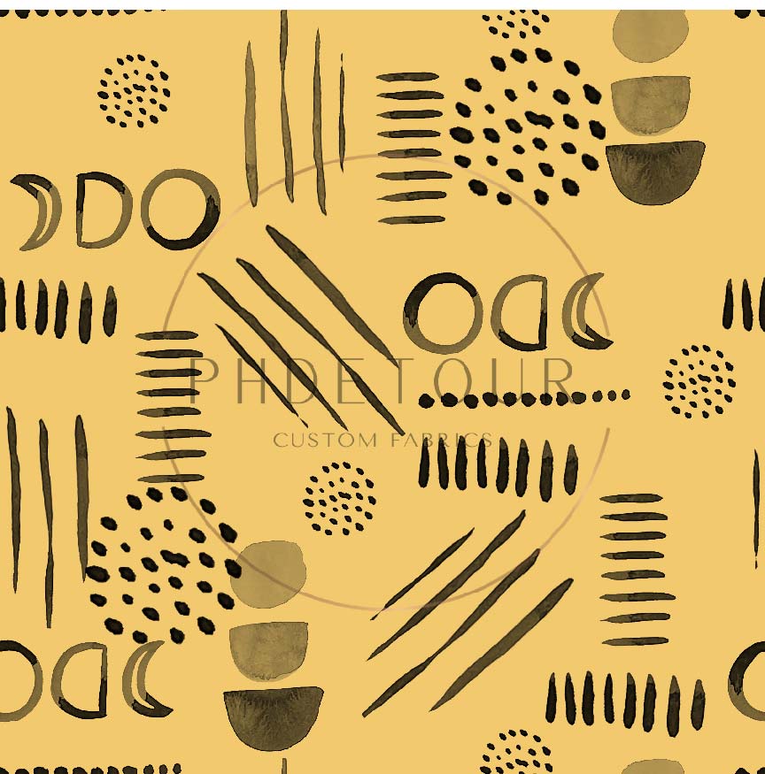 PREORDER - Neutral Abstract Black on Butter - 1519 - Choose Your Base