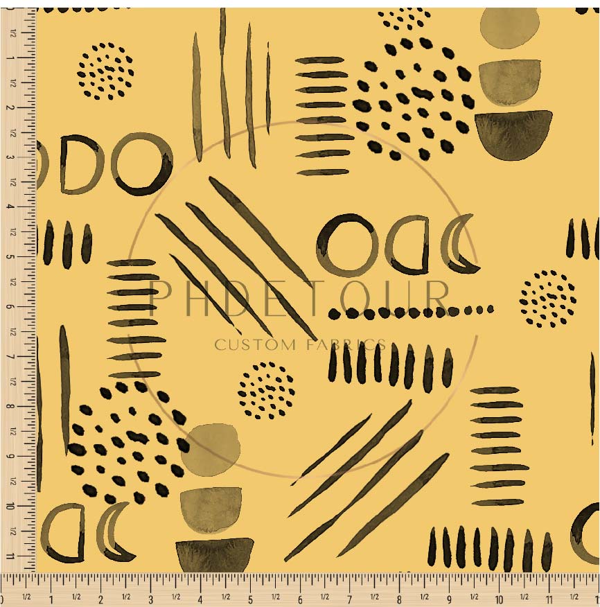 PREORDER - Neutral Abstract Black on Butter - 1519 - Choose Your Base