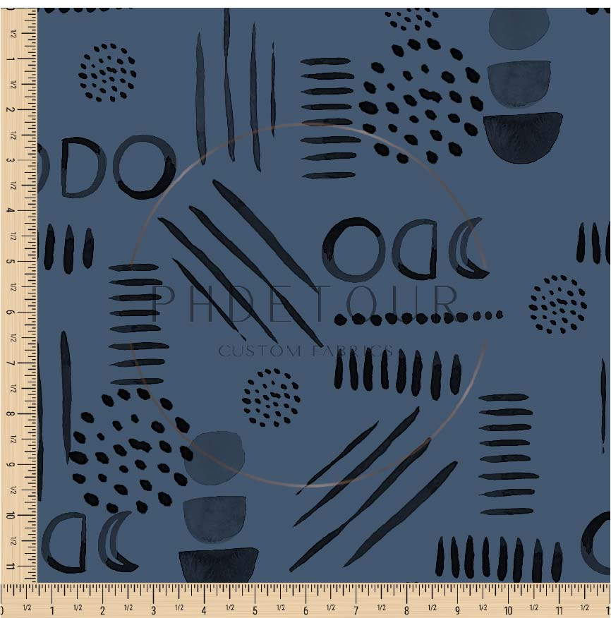 PREORDER - Neutral Abstract Black on Cadet - 1520 - Choose Your Base