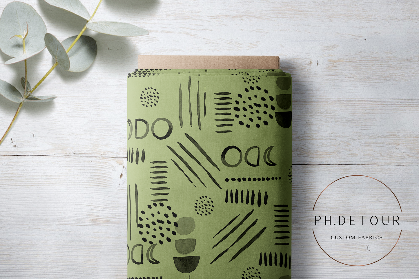 PREORDER - Neutral Abstract Black on Celery - 1522 - Choose Your Base