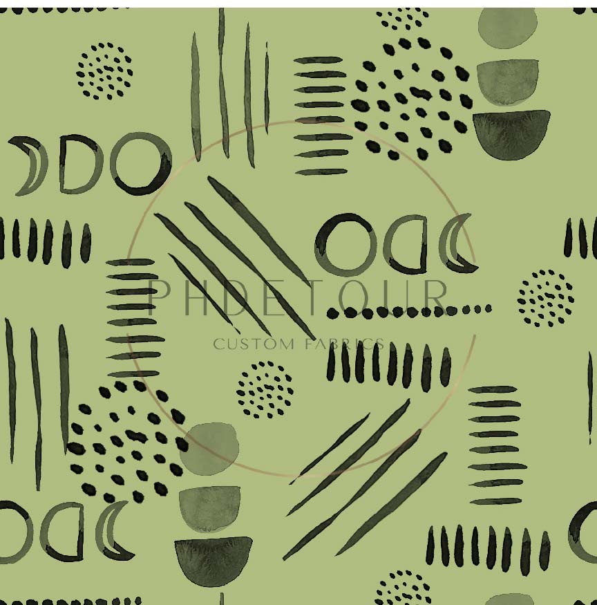 PREORDER - Neutral Abstract Black on Celery - 1522 - Choose Your Base