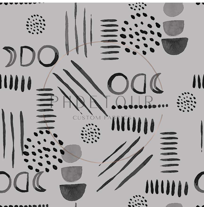 PREORDER - Neutral Abstract Black on Cement - 1523 - Choose Your Base