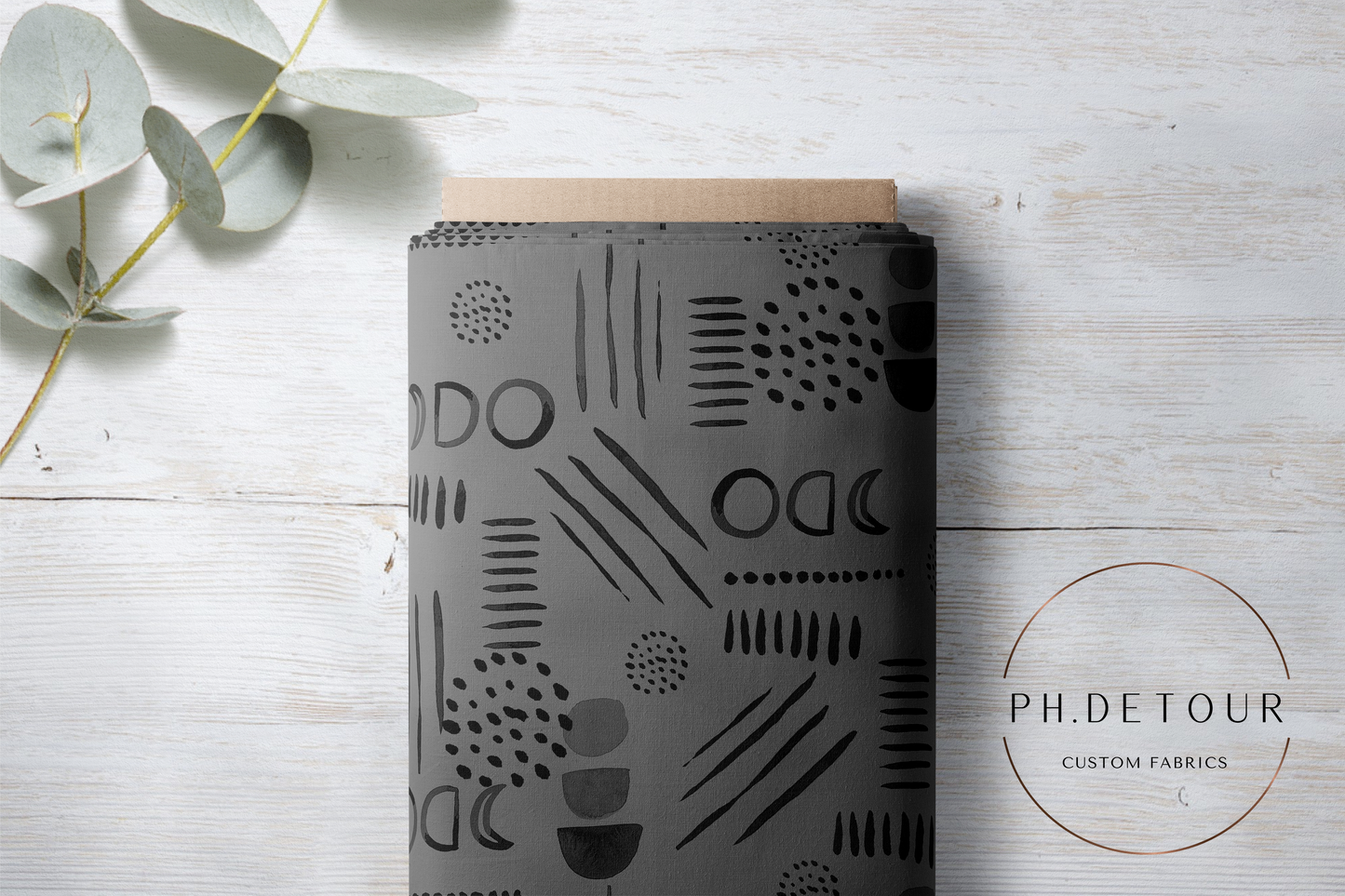 PREORDER - Neutral Abstract Black on Charcoal - 1524 - Choose Your Base