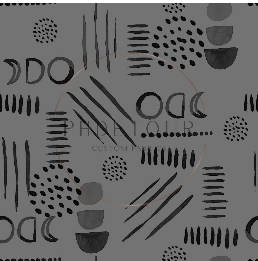 PREORDER - Neutral Abstract Black on Charcoal - 1524 - Choose Your Base