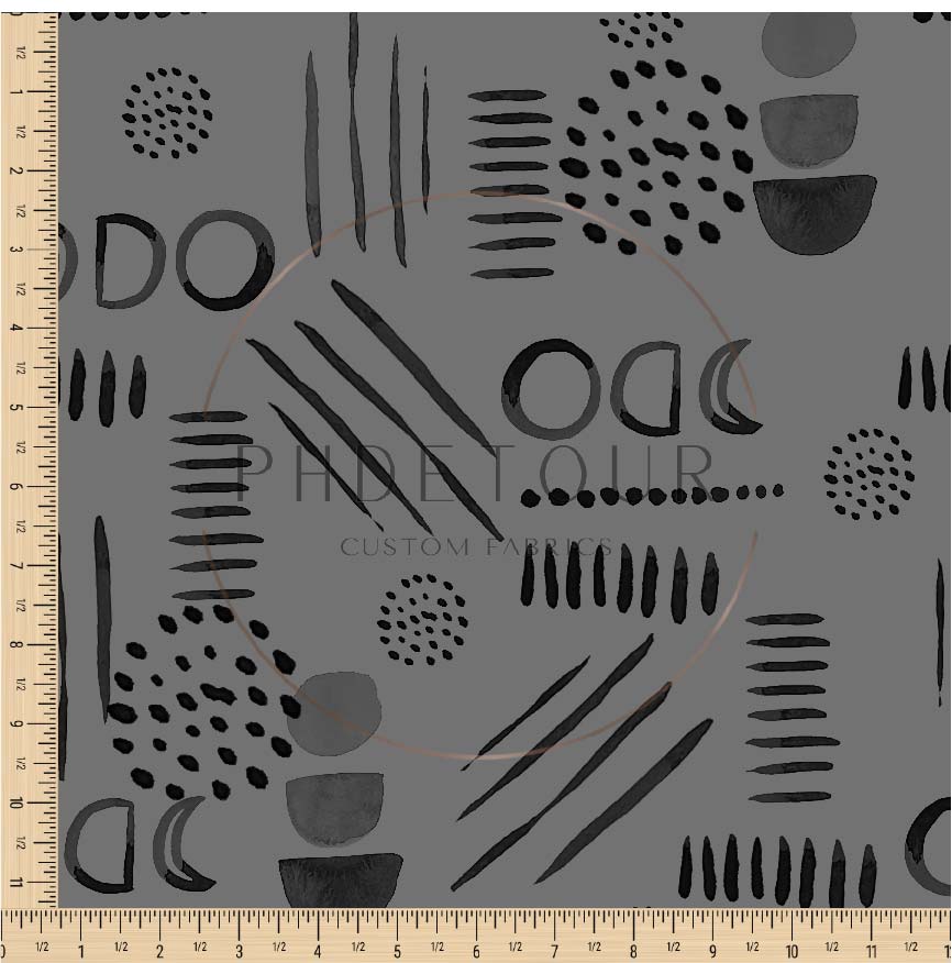 PREORDER - Neutral Abstract Black on Charcoal - 1524 - Choose Your Base