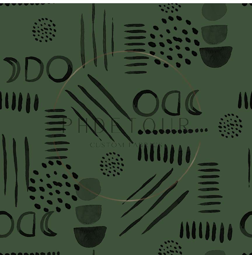 PREORDER - Neutral Abstract Black on Evergreen - 1526 - Choose Your Base