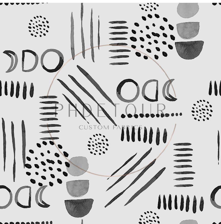 PREORDER - Neutral Abstract Black on Fog - 1527 - Choose Your Base