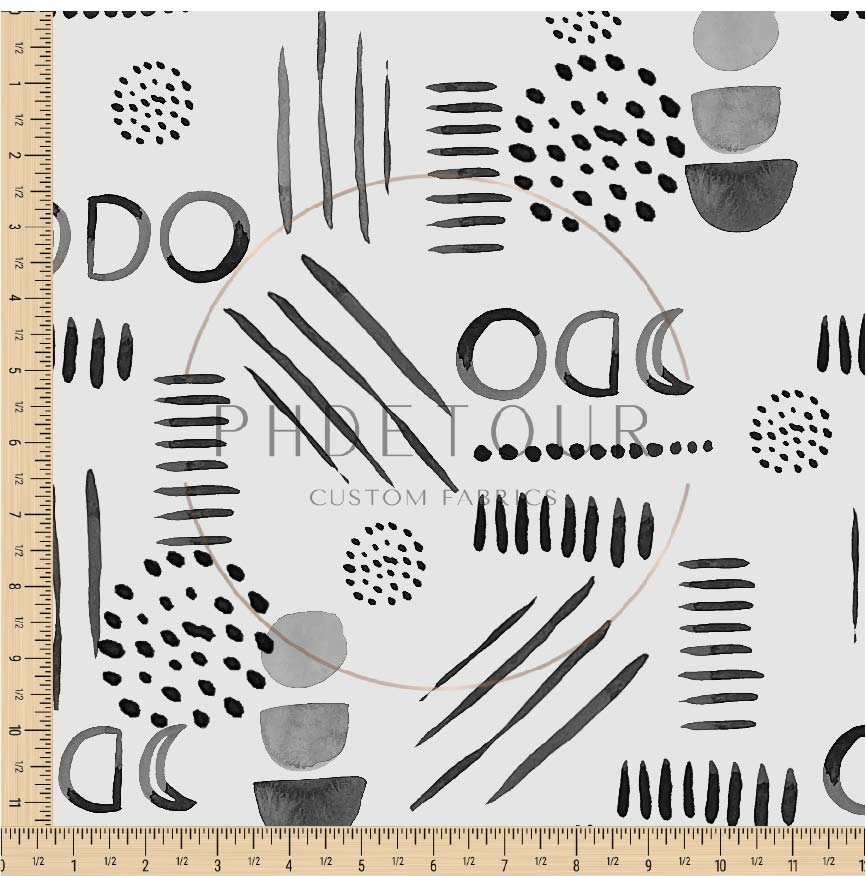 PREORDER - Neutral Abstract Black on Fog - 1527 - Choose Your Base