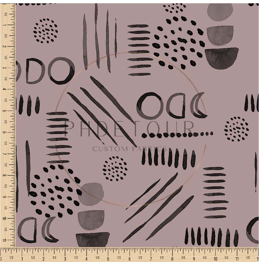 PREORDER - Neutral Abstract Black on Fossil - 1528 - Choose Your Base