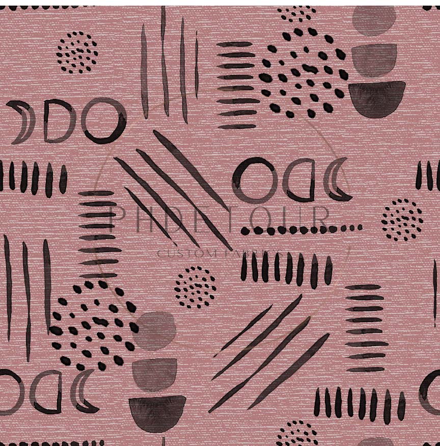 PREORDER - Neutral Abstract Black on Handwoven Texture Antique Rose - 1530 - Choose Your Base