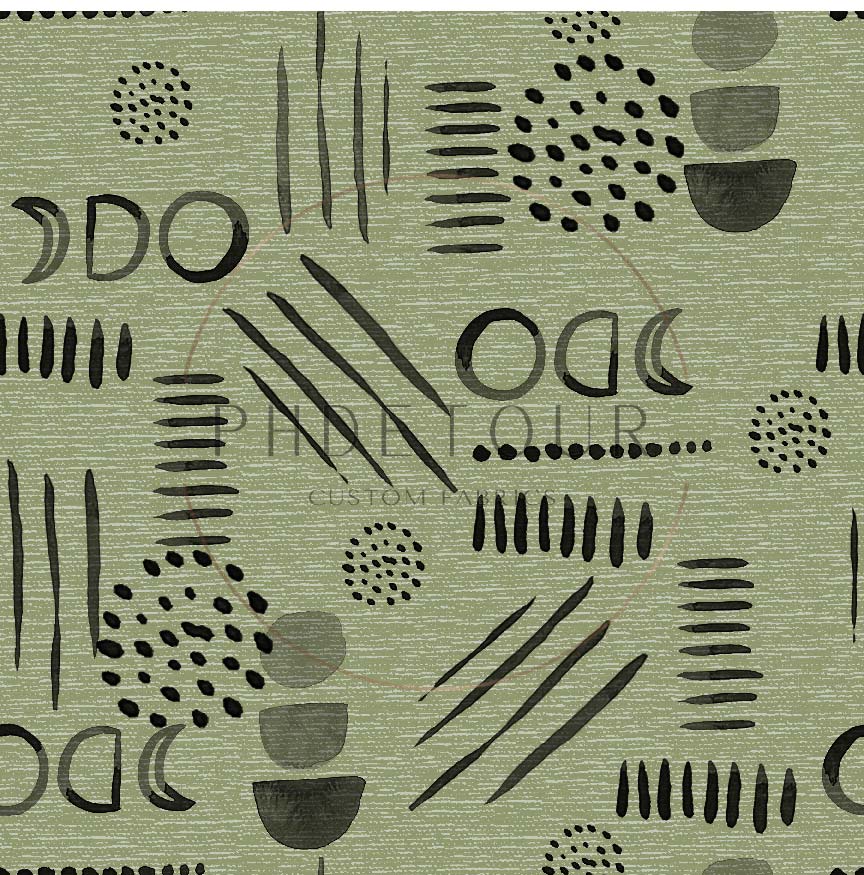 PREORDER - Neutral Abstract Black on Handwoven Texture Celery - 1535 - Choose Your Base