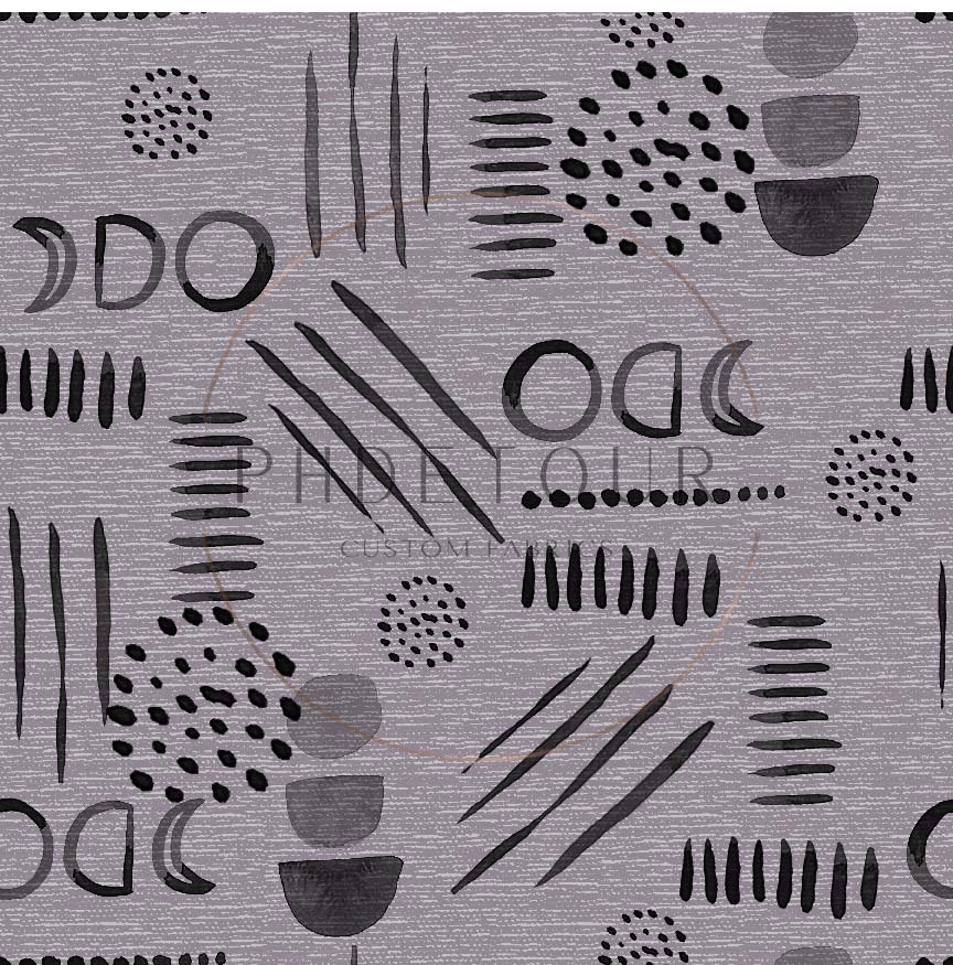 PREORDER - Neutral Abstract Black on Handwoven Texture Grey Violet - 1538 - Choose Your Base
