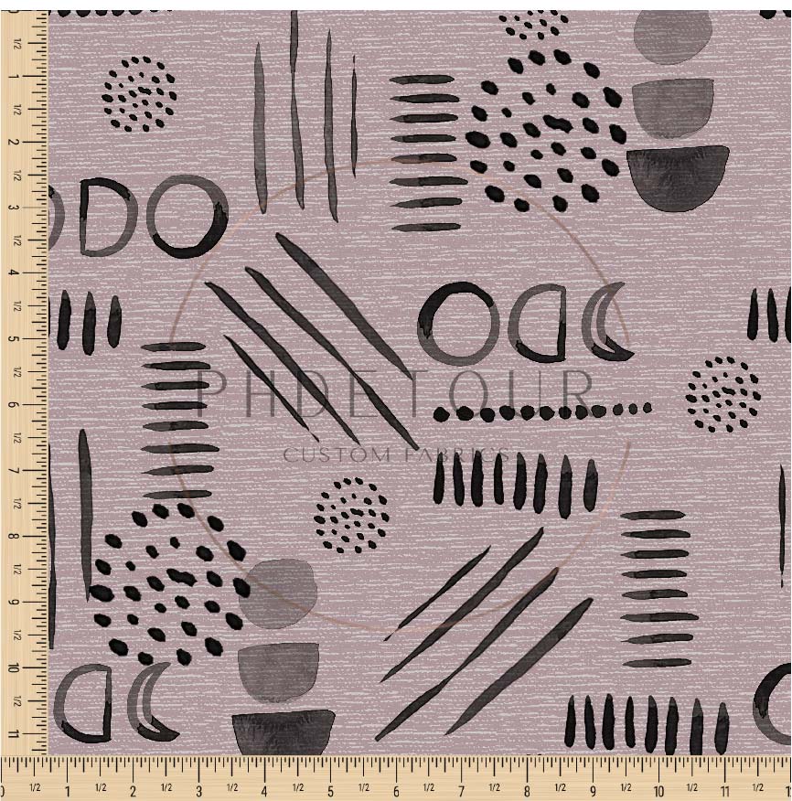 PREORDER - Neutral Abstract Black on Handwoven Texture Lotus - 1539 - Choose Your Base