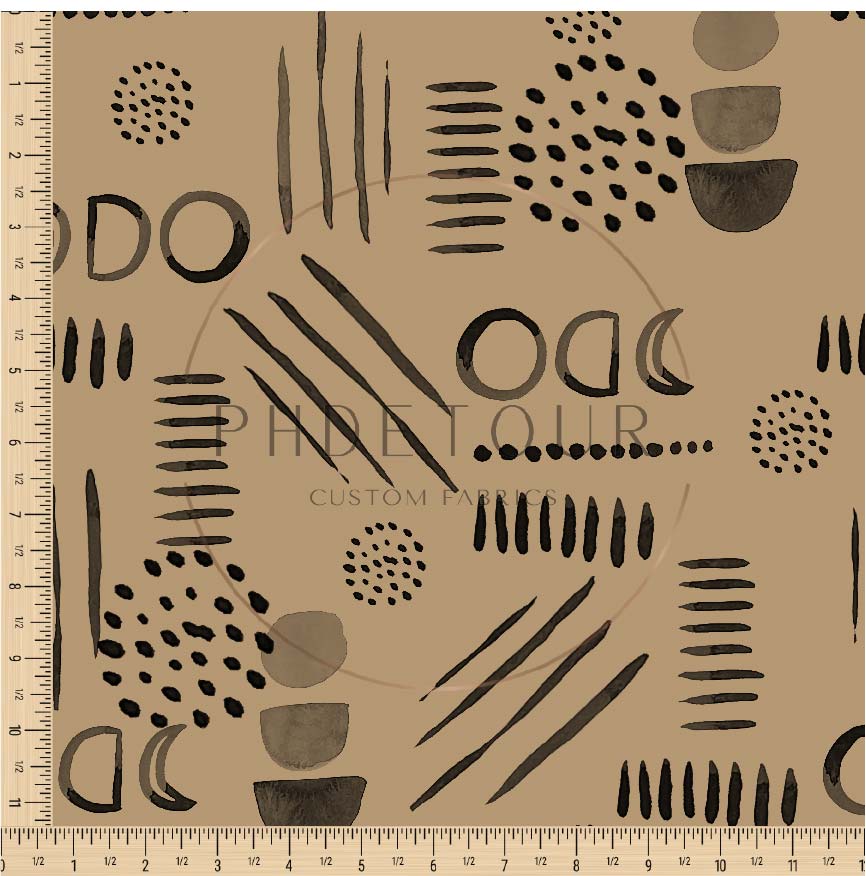 PREORDER - Neutral Abstract Black on Khaki - 1560 - Choose Your Base