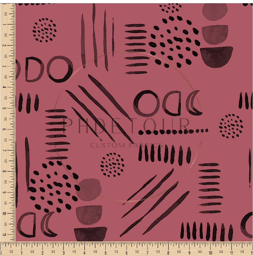 PREORDER - Neutral Abstract Black on Mauve - 1562 - Choose Your Base