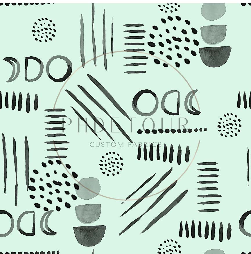 PREORDER - Neutral Abstract Black on Mint - 1563 - Choose Your Base
