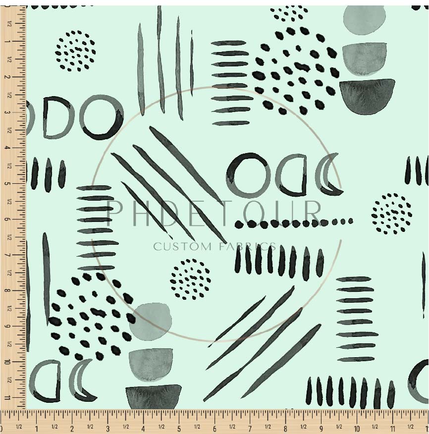 PREORDER - Neutral Abstract Black on Mint - 1563 - Choose Your Base