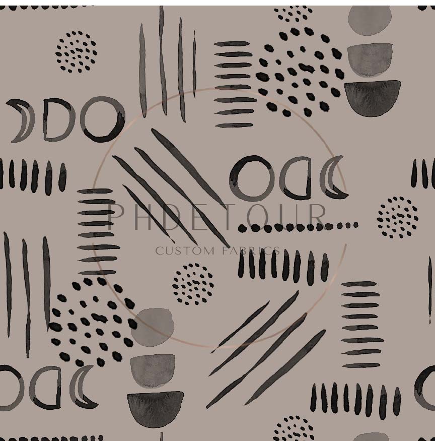 PREORDER - Neutral Abstract Black on Mushroom - 1564 - Choose Your Base