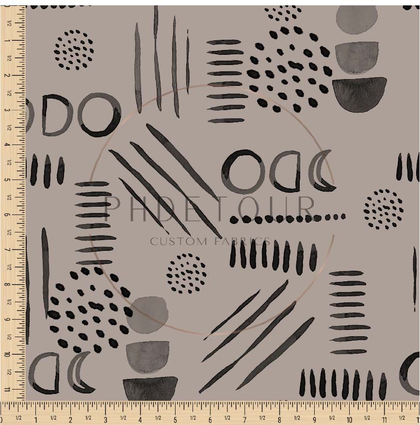 PREORDER - Neutral Abstract Black on Mushroom - 1564 - Choose Your Base