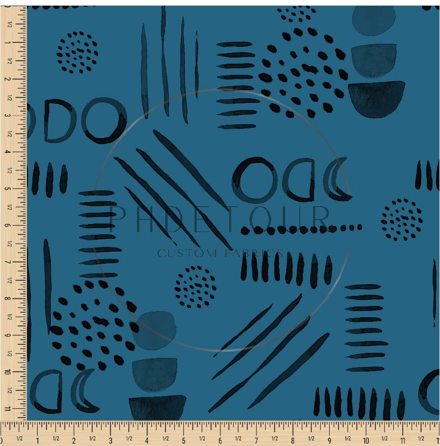 PREORDER - Neutral Abstract Black on Peacock - 1567 - Choose Your Base