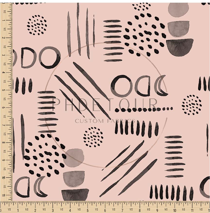 PREORDER - Neutral Abstract Black on Petal - 1568 - Choose Your Base