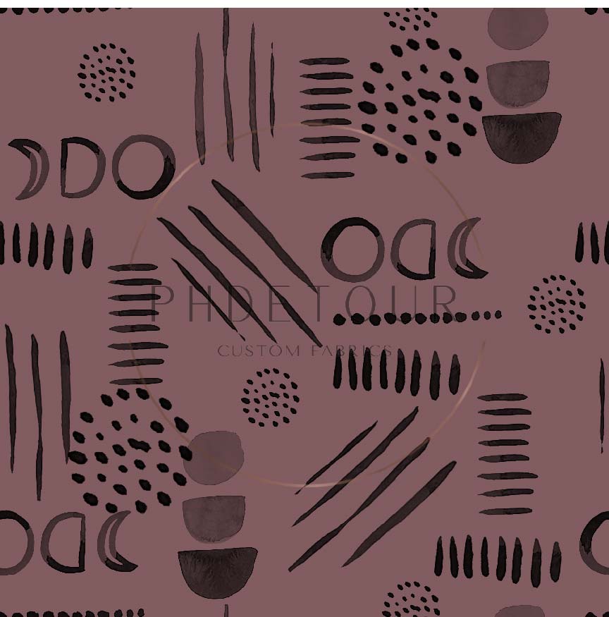 PREORDER - Neutral Abstract Black on Raisin - 1569 - Choose Your Base