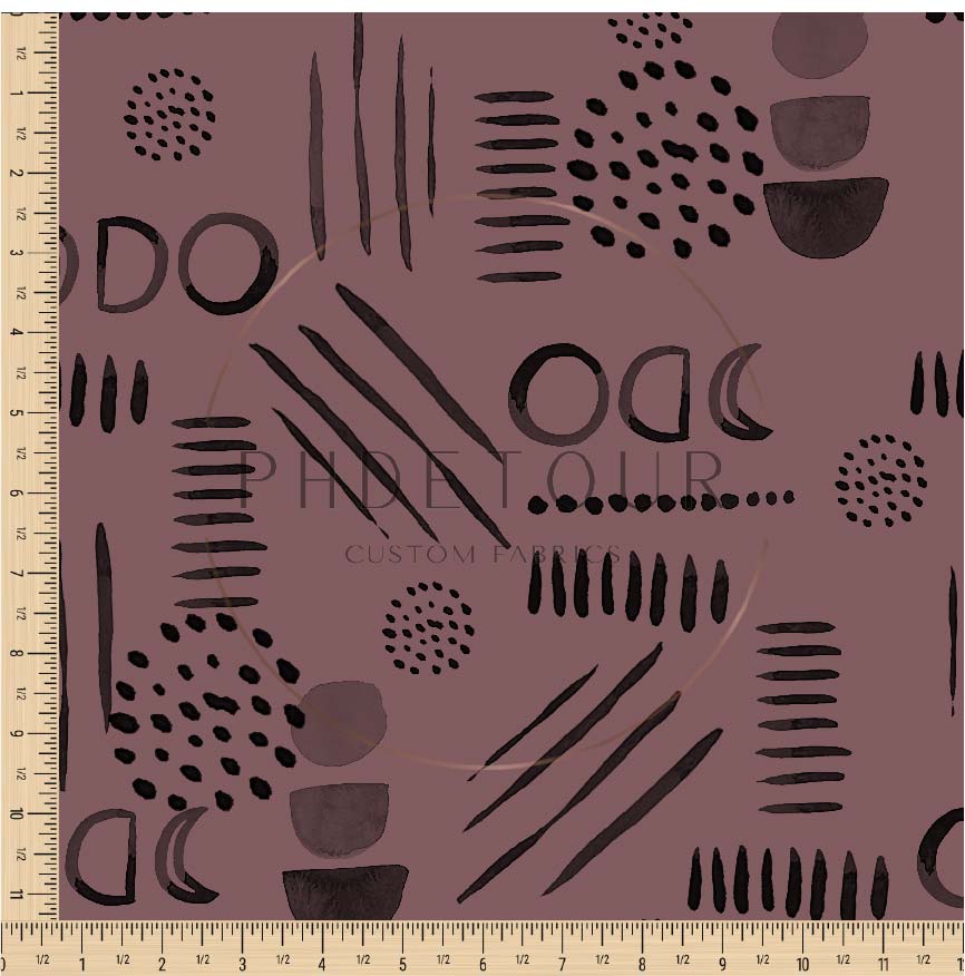 PREORDER - Neutral Abstract Black on Raisin - 1569 - Choose Your Base