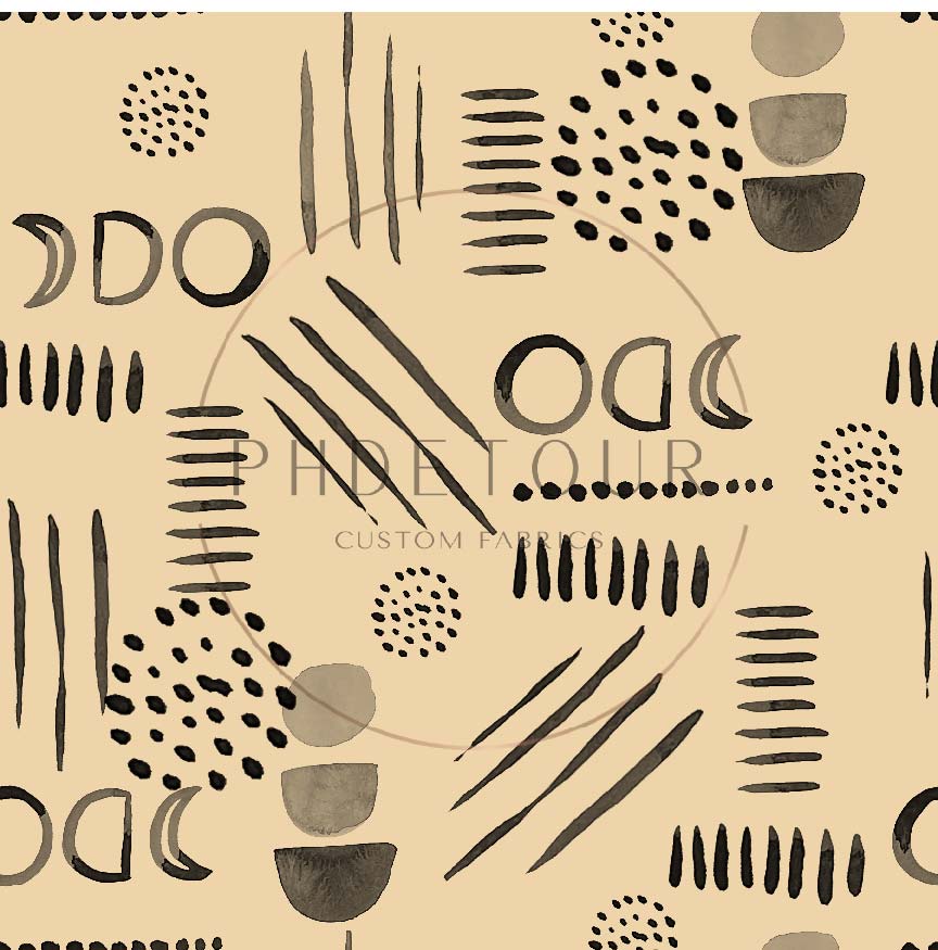 PREORDER - Neutral Abstract Black on Sand - 1572 - Choose Your Base