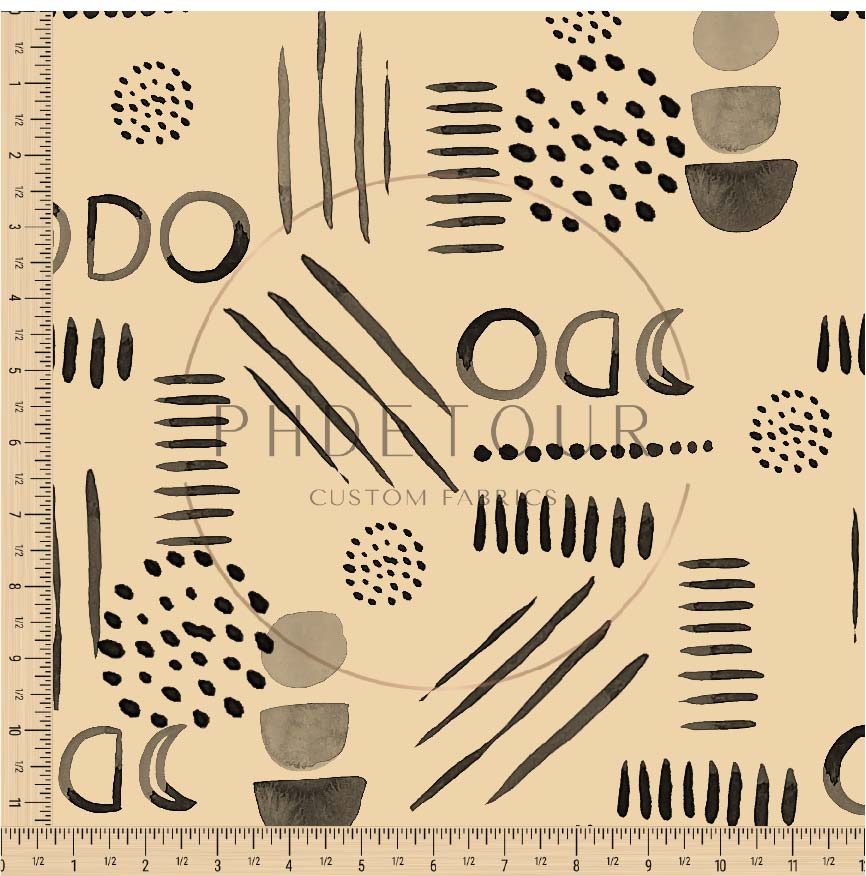 PREORDER - Neutral Abstract Black on Sand - 1572 - Choose Your Base