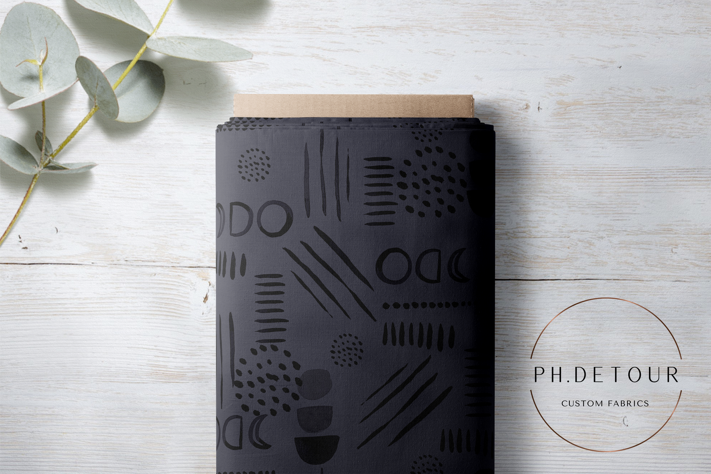 PREORDER - Neutral Abstract Black on Slate - 1575 - Choose Your Base