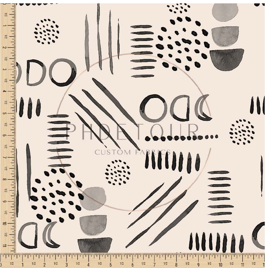 PREORDER - Neutral Abstract Black on Snow - 1576 - Choose Your Base
