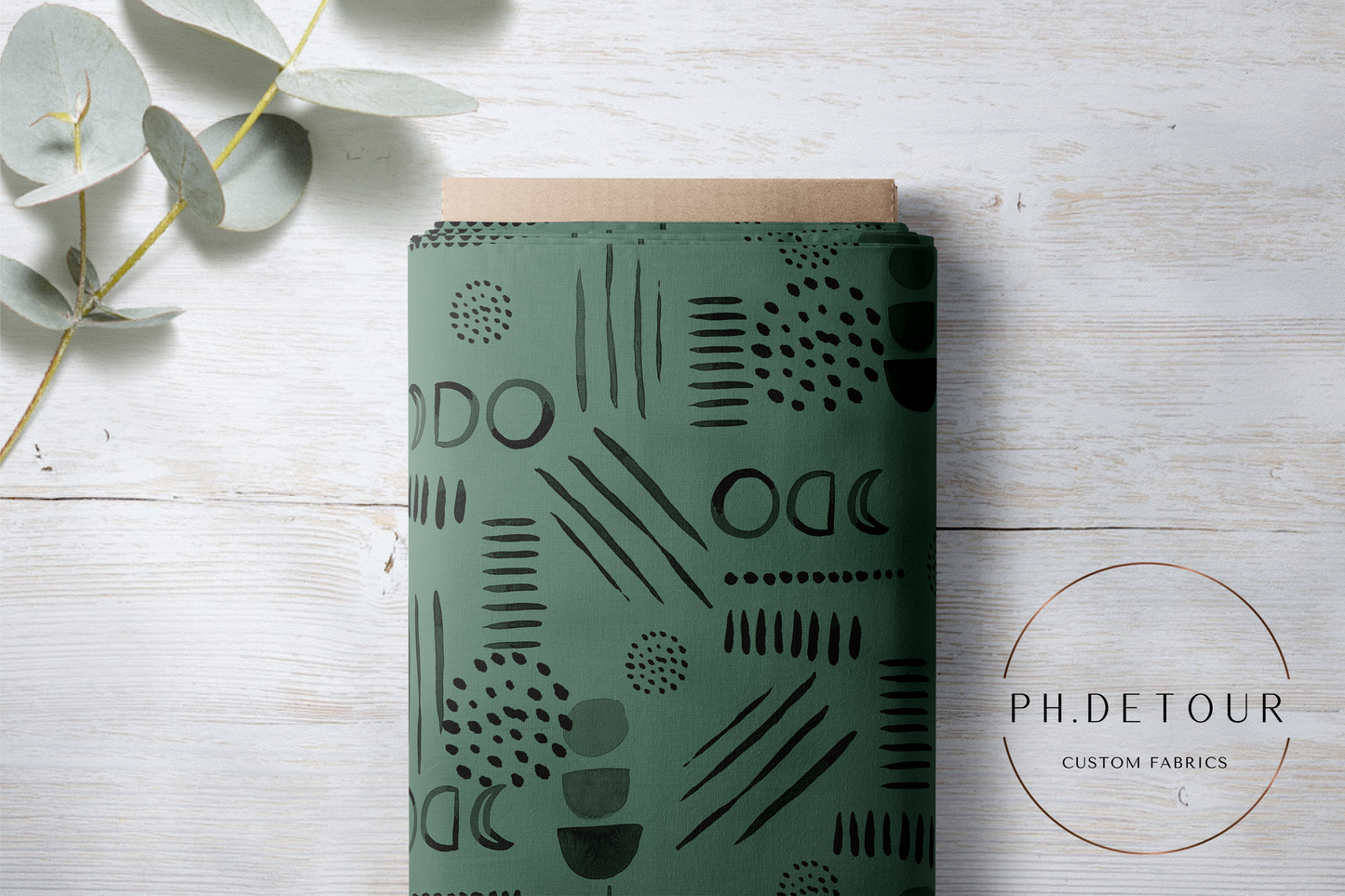 PREORDER - Neutral Abstract Black on Spruce - 1578 - Choose Your Base
